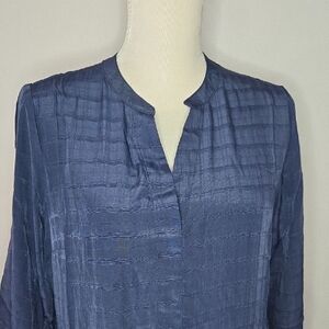 G by Giuliana Medium Petite Navy Lightweight Tiered Midi Flowy Dress NEW